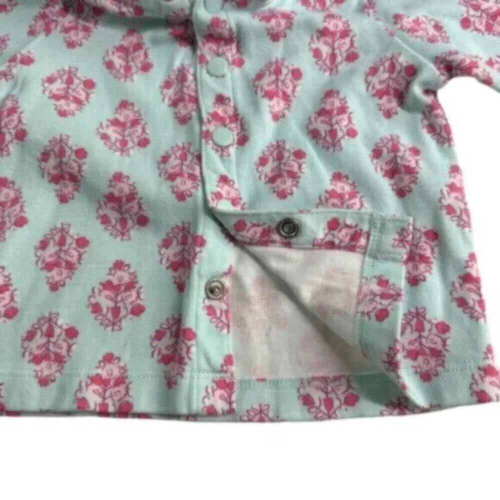 Tea Collection | Mint Green Floral Print Hooded Jacket Size 3-6 Months